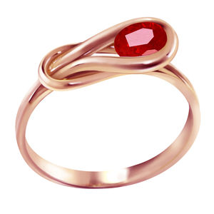 14K. SOLID GOLD RING WITH NATURAL RUBY (Rose Gold)